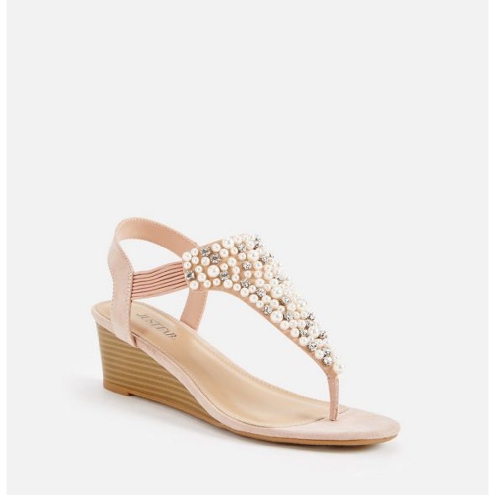 Kenya Pearl Wedge JustFab size 9